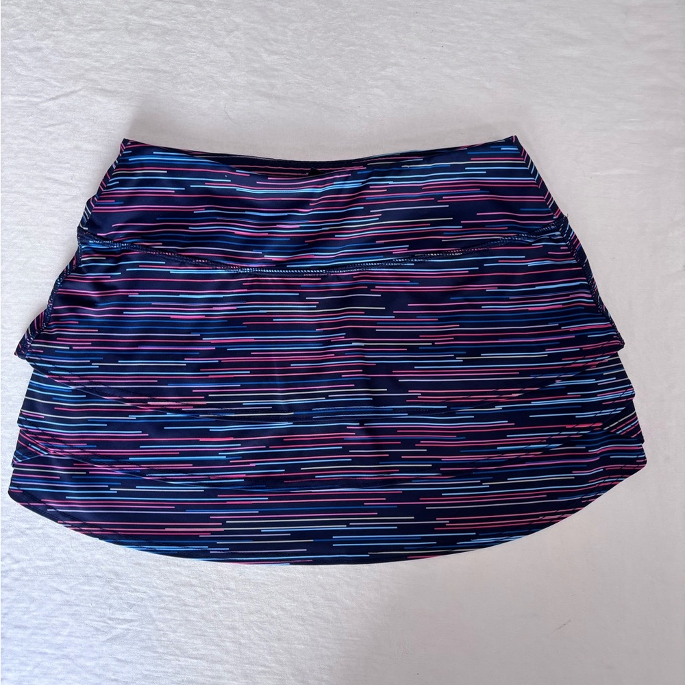 Women’s Athleta Swagger Tennis Athletic Skirt Blue Multicoloured Stripes Size XS